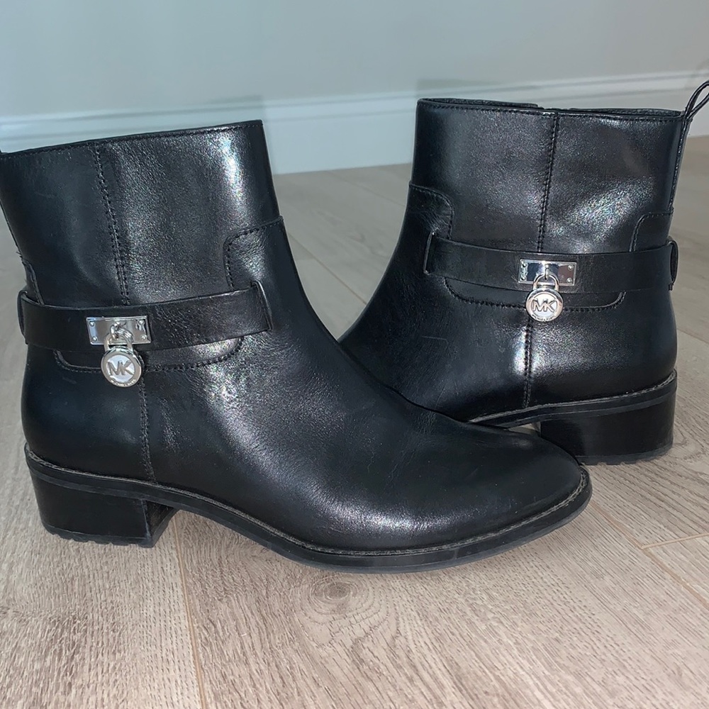 Michael Kors Black Leather Moto Boot